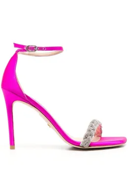 Stuart Weitzman босоножки с кристаллами, розовый