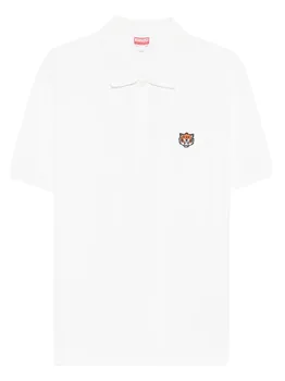 Рубашка поло с вышивкой KENZO, белый