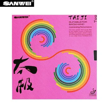 SANWEI TAIJI PLUS/LINHT VERSION Накладка для настольного тенниса Одобренная ITTF 40+ Накладка для настольного тенниса (Полулипкий) Пинг-понг резиновый Light-Red