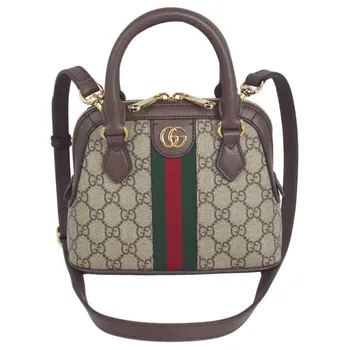 GUCCI Сумка Ophidia Canvas с кожаным переплетом на одно плечо, женская, коричневая, мини