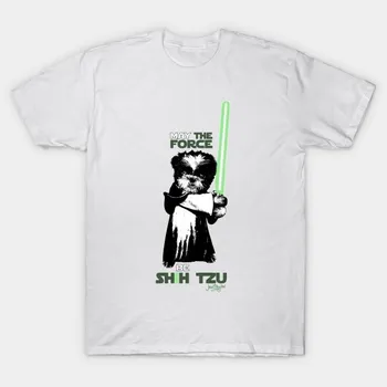 Футболка женская May The Force Be Shih Tzu Harajuku Print Kawaii футболка летняя женская футболка с коротким рукавом топ футболка S розовый