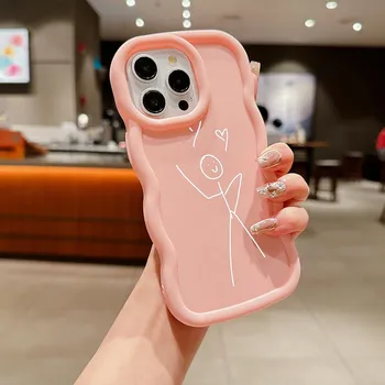 Чехлы для телефонов N80 с рисунком «Матчмен» Macaron с волнистыми краями для iPhone 15 Pro Max Samsung A54 A13 A14 S23 S24 Ultra Redmi Note 13 Pro, противоударный чехол for iPhone 6(6s)