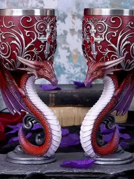 Кубок Western Dragon Персонализированный кубок из нержавеющей стали для красного вина 3D Трехмерный кубок с головой волка Garrafa termica Tazas 200ml