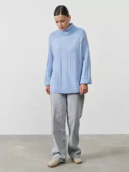 Свитер кашемировый 5056 голубой 48-50