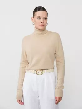 Водолазка из кашемира женская KW050303-E бежевая XL