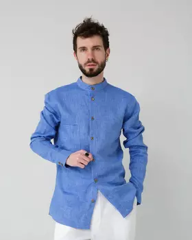 Рубашка льняная меланж 26009 XL