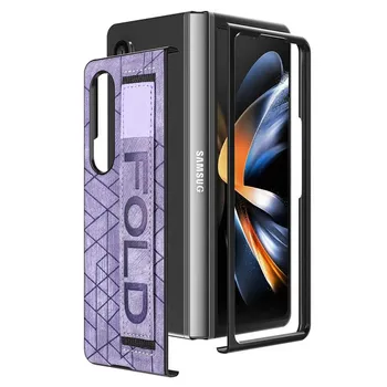 Противоударный кожаный чехол-браслет для Samsung Galaxy Z Fold 4 5g Fold4 Fold3 Fold 3 Zfold4, аксессуары для мобильных телефонов, чехлы for Samsung Z Fold 4 чёрный