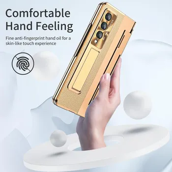 Zfold4 Передняя стеклянная пленка кожаный чехол для Samsung Galaxy Z Fold 4 Fold4 Fold3 Fold 3 5g аксессуары для телефонов чехлы for Samsung Z Fold 3