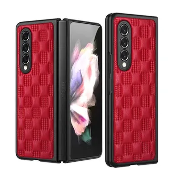 Удобный тонкий кожаный чехол для Samsung Galaxy Z Fold 3 5g Fold3 матовый защитный чехол для Samsung Z Fold 3 for Galaxy Z Fold 3 синий