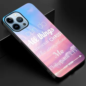 Чехол для телефона с цветочным текстом и этикеткой для Iphone 11 14 13 12 Pro Max Mini Xs Xr X 7 8 6s Plus Se 2022, чехол из закаленного стекла, чехол-бампер For iphone 8