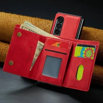 Модный роскошный кожаный чехол для мобильного телефона Samsung Galaxy Z Fold 4 5g Fold4 Fold3 Fold с 3 карманами для карт, функциональные чехлы-кошельки for samsung z fold 3 зелёный