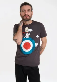 Футболка Logoshirt "Peanuts - Snoopy Pilot", с лицензионным принтом, серый