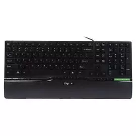 Клавиатура Delux Digion PTDLK1882U 6913060818222 Ultra-Slim, ММ, USB (черная, с зеленой вставкой)