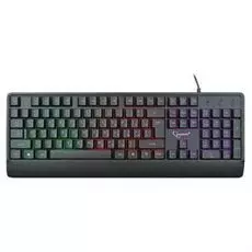 Клавиатура Gembird KB-220L черный, USB, 104 клавиши, подсветка Rainbow, кабель 1.45м