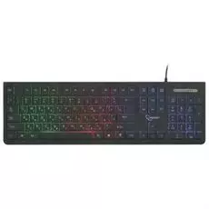 Клавиатура Gembird KB-250L черный, USB, 104 клавиши, подсветка Rainbow, кабель 1.5м