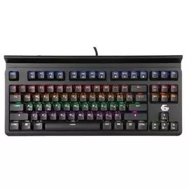 Клавиатура Gembird KB-G520L USB, чёрн, 87 кл., Rainbow, 10 реж., 1,8м, подставка д/планшета