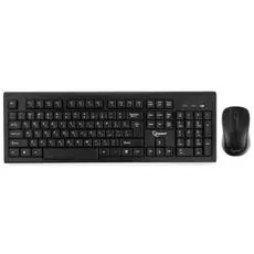 Клавиатура и мышь Wireless Gembird KBS-8002 черные, 2.4ГГц, 104 клавиши+3 кнопки, 1000DPI