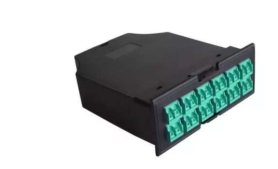 Кассета Lanmaster LAN-FRM-IN-2MB-24LC/OM3 MPO OM3, для модульной панели LAN-FRM-PP-STP/1U, 24xLC, тип B, низкие потери, черная