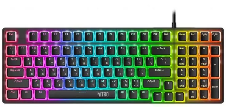 Клавиатура Acer Nitro OKW303 ZL.KBDCC.01D механическая черный/серый USB for gamer LED