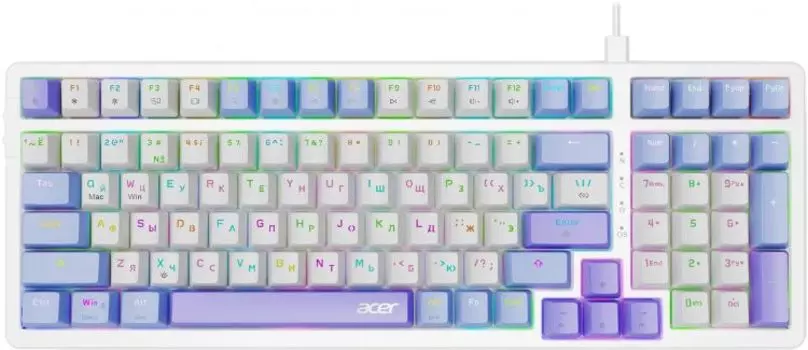 Клавиатура Acer OKW304 ZL.KBDCC.01V механическая белая USB for gamer LED