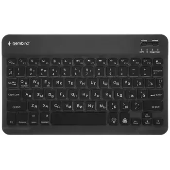 Клавиатура беспроводная Gembird KBW-4N 78кл., ножнич., BT 5.0, подсв. 7 цв., Type C, 500мАч, черная