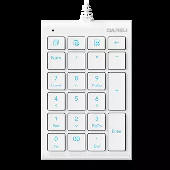 Клавиатура Dareu LK22 White белая, цифровой блок