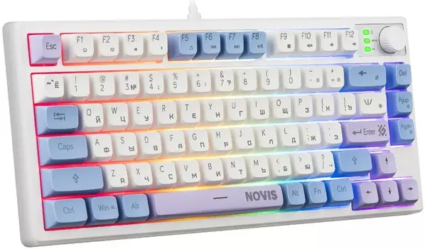 Клавиатура Defender Novis GK-318 RU 45318 бел/гол, 80кн+FN, радуж, 1.5м