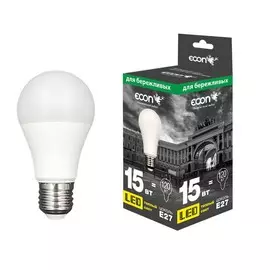 лампа светодиодная econ led a 15вт e27 3000k es