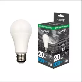 лампа светодиодная econ led a 20вт e27 4200k a60 es