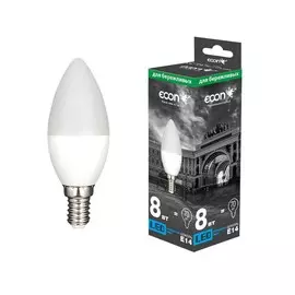 лампа светодиодная econ led b35 e14 8вт 4200k es
