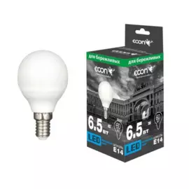 лампа светодиодная econ led p 6,5вт e14 4200k p45 es