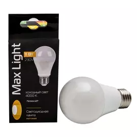 лампа светодиодная maxlight a60 led 11 w 3000k e27, 220v-230v