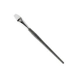 Кисть синтетика плоская Escoda "Perla 1432" White Toray короткая ручка серая