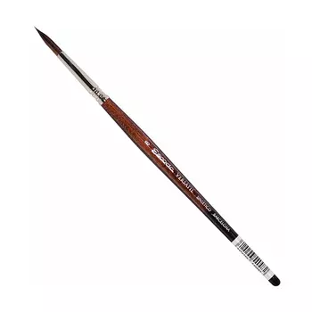 Кисть синтетика №8 круглая Escoda "Versatil 1540" короткая ручка коричневая