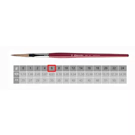 Кисть ушной волос №6 овальная удлиненная Escoda "Filleting and Lettering 6218" короткая ручка