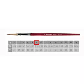 Кисть ушной волос №8 овальная удлиненная Escoda "Filleting and Lettering 6218" короткая ручка