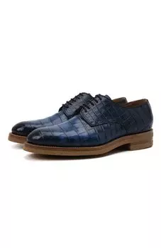 Кожаные дерби из кожи крокодила Kiton
