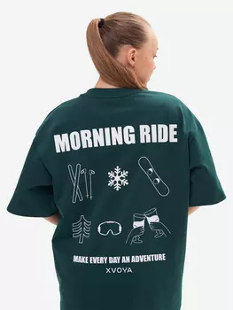 Футболка женская Morning Ride XVOYA темно-зеленая, Зеленый