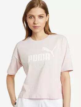 Футболка женская PUMA ESS Cropped Logo, Розовый, размер 46-48