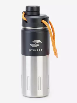 Термобутылка Stinger, 0,5 л, сталь/пластик, "черный карбон", 7,5 х 23,1 см, Черный