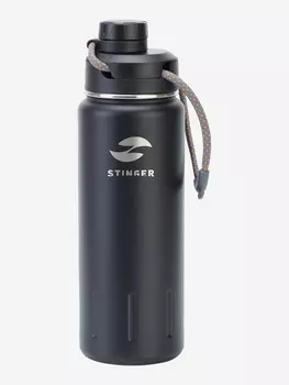 Термобутылка Stinger, 0,71 л, сталь/пластик, "черный карбон", 8 х 25,4 см, Черный
