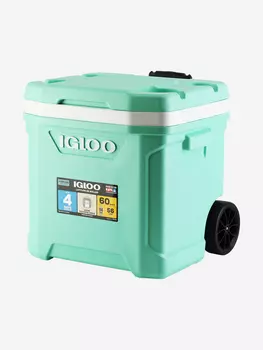 Термоконтейнер IGLOO Latitude 60 roller, 56 л, на колесах, бирюзовый, Зеленый