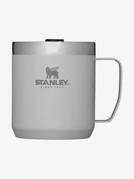 Термокружка Stanley Classic, 350 мл, серая, с ручкой и крышкой, Серый