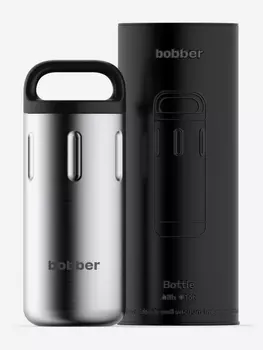 Термокружка BOBBER Bottle с ручкой 590 мл, тепло до 8 часов, матовый, Серебряный