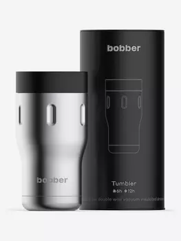 Термокружка вакуумная BOBBER Tumbler 350 мл, крышка 360, тепло до 6 часов, матовый, Серебряный