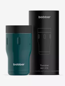 Термокружка вакуумная BOBBER Tumbler 350 мл, крышка 360, тепло до 6 часов, темно-бирюзовый, Синий