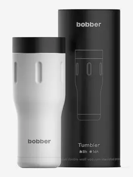 Термокружка вакуумная BOBBER Tumbler 470 мл, крышка 360, тепло до 8 часов, белый, Белый
