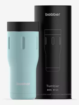 Термокружка вакуумная BOBBER Tumbler 470 мл, крышка 360, тепло до 8 часов, голубой, Голубой