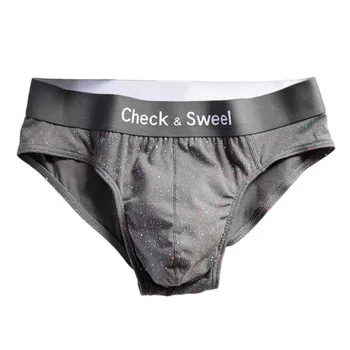 Мужские трусы Slim Fit с высокой эластичностью в горошек с низкой талией и эластичностью L чёрный