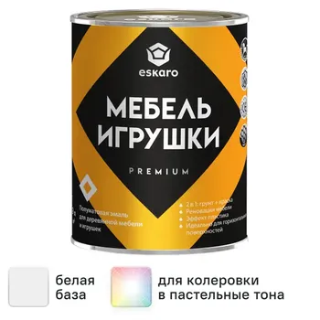 Краска для мебели и игрушек моющаяся Eskaro Toys & Furniture полуматовая цвет белый база А 0.9 л